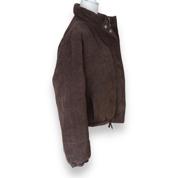 ⛔️SOLD⛔️ ASHLEY BY 26 INTERNATIONAL Corduroy Puffer Full-zip Jacket Brown Size M - Picture 8 of 14